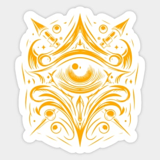 Orange eye tribal tattoo Sticker